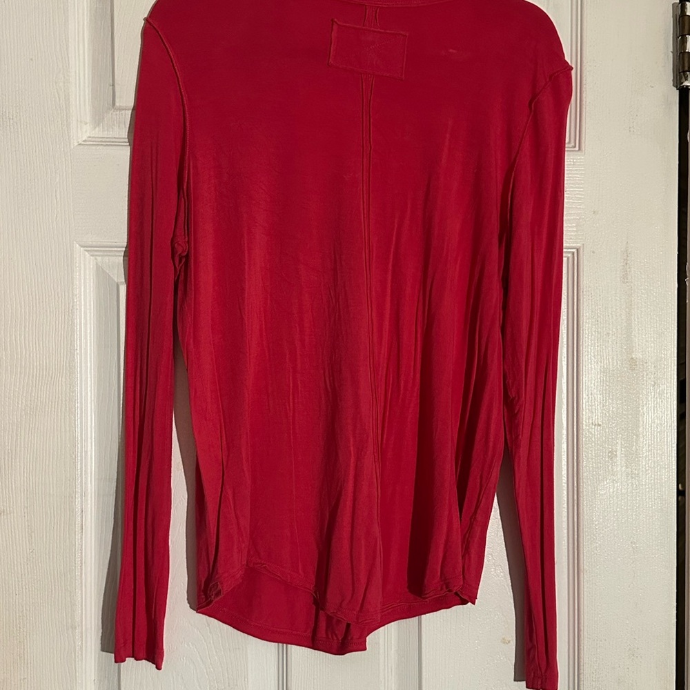 We The Free Bold Red Long Sleeve Top